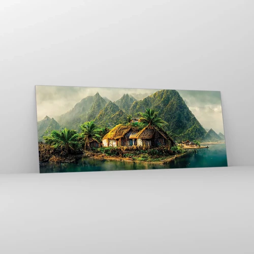 Quadro su vetro - Paradiso tropicale - 100x40 cm