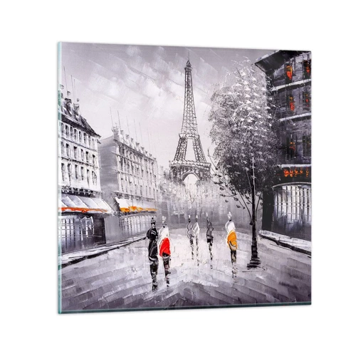 Quadro su vetro - Passeggiata a Parigi - 40x40 cm