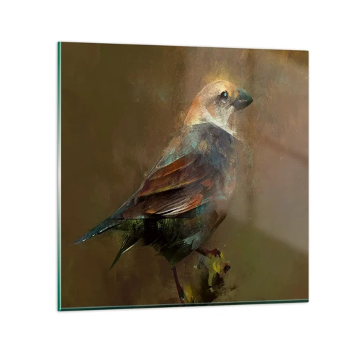 Quadro su vetro - Passerotto, piccolo uccellino - 70x70 cm