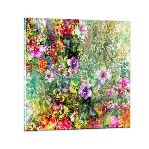 Quadro su vetro - Perdersi nei fiori - 30x30 cm