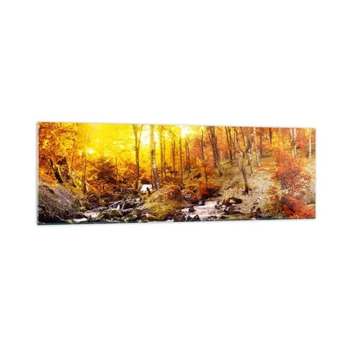 Quadro su vetro - Pietre incorniciate in oro e platino - 160x50 cm