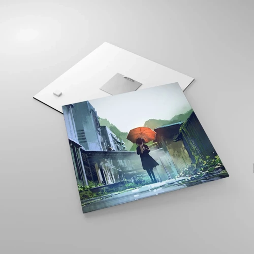 Quadro su vetro - Pioggia vivificante - 30x30 cm