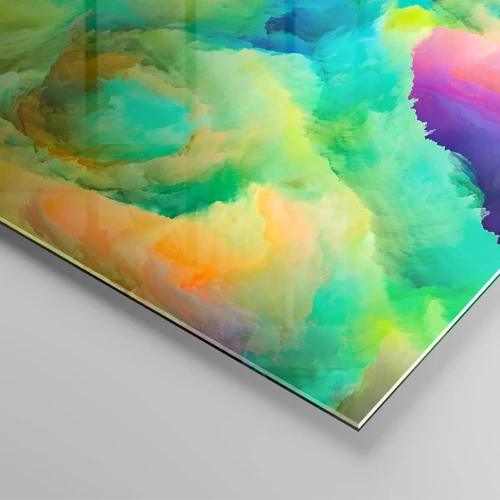 Quadro su vetro - Piumino arcobaleno - 140x50 cm