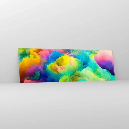 Quadro su vetro - Piumino arcobaleno - 160x50 cm