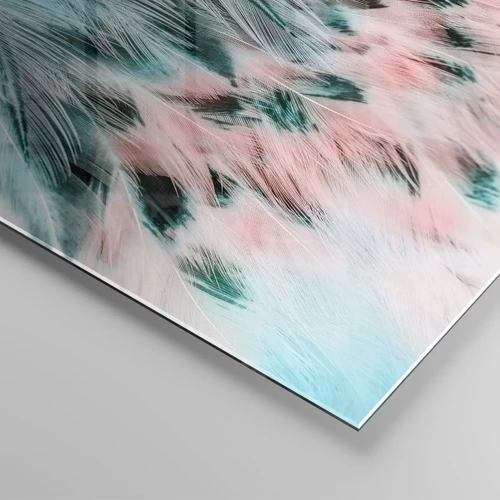 Quadro su vetro - Piumino rosa zaffiro - 50x50 cm