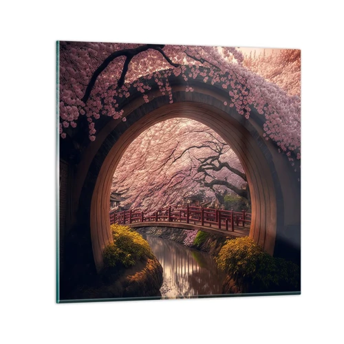 Quadro su vetro - Primavera giapponese - 30x30 cm