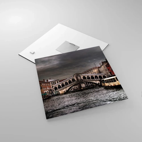 Quadro su vetro - Promessa di una sera a Venezia - 30x30 cm