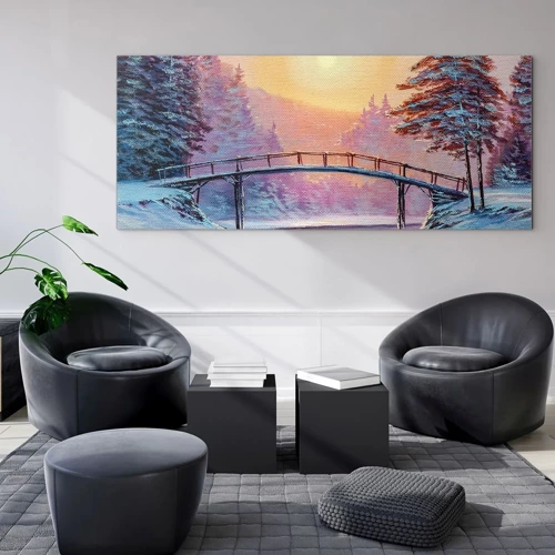 Quadro su vetro - Quattro stagioni: inverno - 100x40 cm