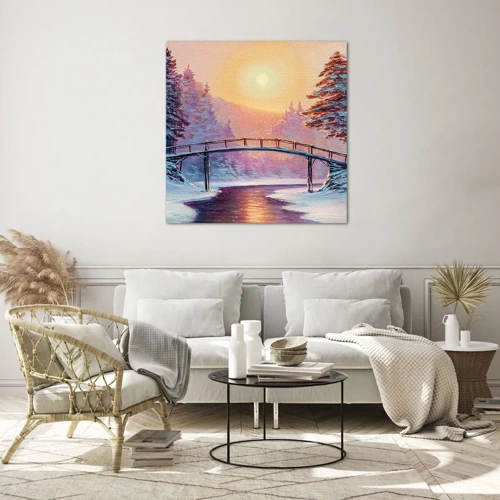 Quadro su vetro - Quattro stagioni: inverno - 70x70 cm