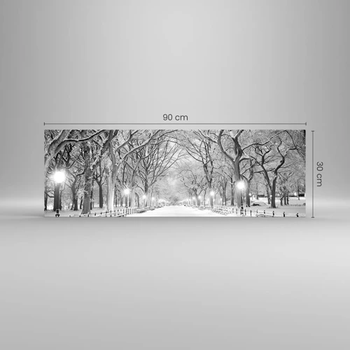 Quadro su vetro - Quattro stagioni: l'inverno - 90x30 cm