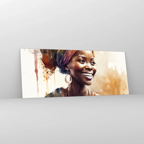 Quadro su vetro - Regina africana - 100x40 cm