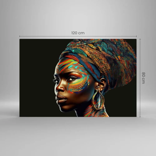 Quadro su vetro - Regina africana - 120x80 cm