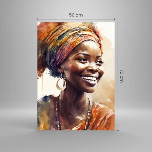 Quadro su vetro - Regina africana - 50x70 cm