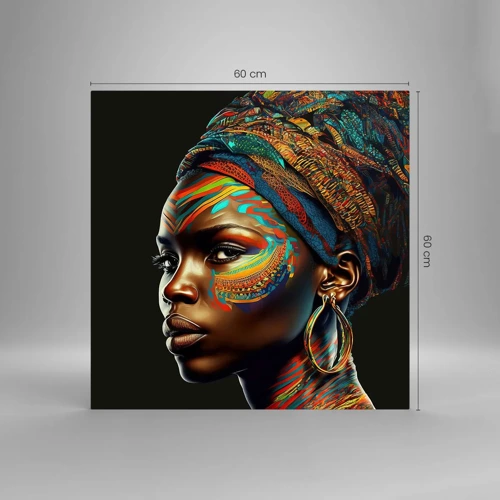 Quadro su vetro - Regina africana - 60x60 cm