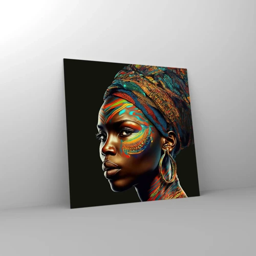 Quadro su vetro - Regina africana - 60x60 cm