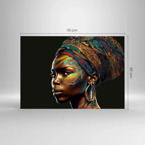 Quadro su vetro - Regina africana - 70x50 cm