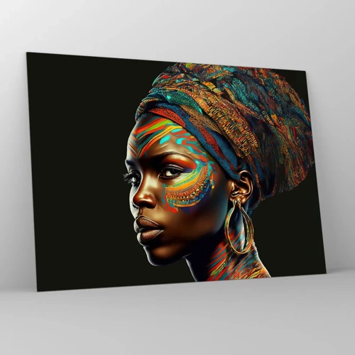 Quadro su vetro - Regina africana - 70x50 cm