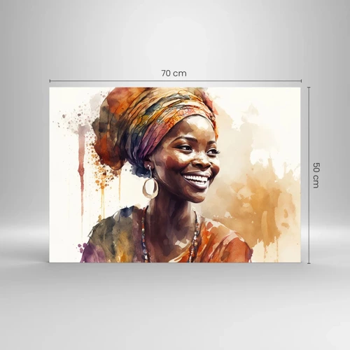 Quadro su vetro - Regina africana - 70x50 cm