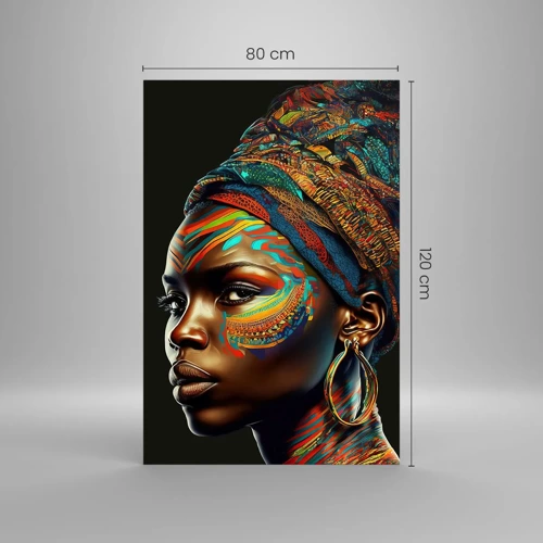 Quadro su vetro - Regina africana - 80x120 cm