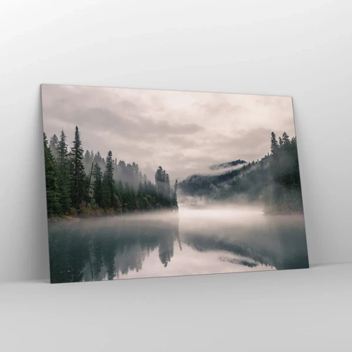 Quadro su vetro - Riflettendo nella nebbia - 120x80 cm