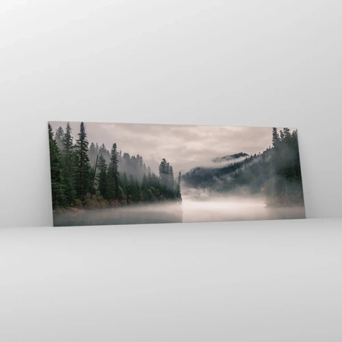 Quadro su vetro - Riflettendo nella nebbia - 140x50 cm