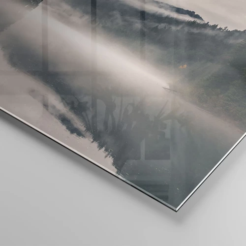 Quadro su vetro - Riflettendo nella nebbia - 140x50 cm