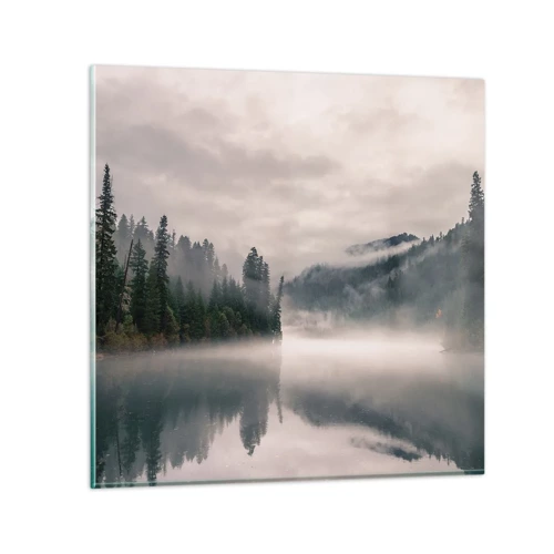 Quadro su vetro - Riflettendo nella nebbia - 30x30 cm