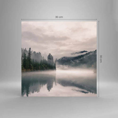 Quadro su vetro - Riflettendo nella nebbia - 30x30 cm