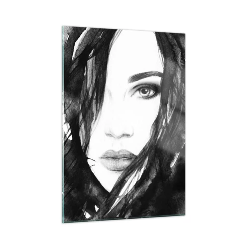 Quadro su vetro - Ritratto di donna in bianco e nero - 50x70 cm