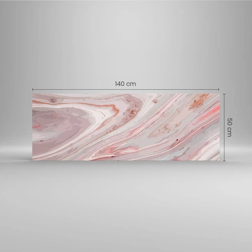 Quadro su vetro - Rosa liquido - 140x50 cm