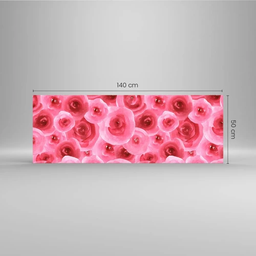 Quadro su vetro - Rose in alto e in basso - 140x50 cm