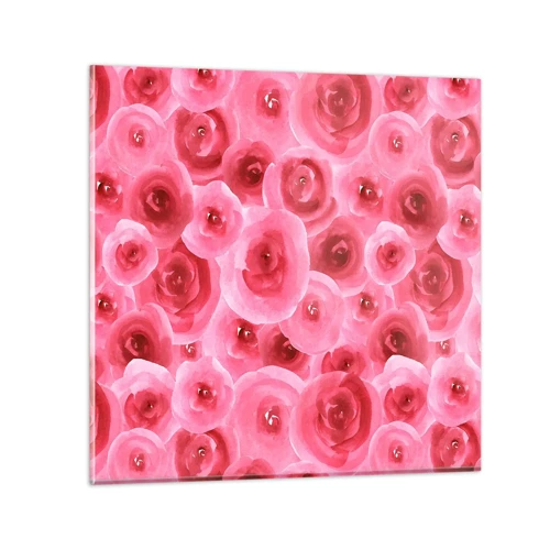 Quadro su vetro - Rose in alto e in basso - 30x30 cm