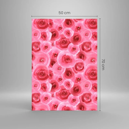Quadro su vetro - Rose in alto e in basso - 50x70 cm