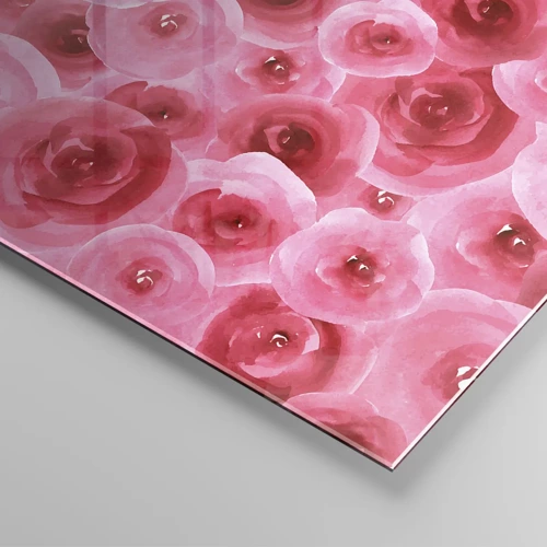 Quadro su vetro - Rose in alto e in basso - 70x70 cm