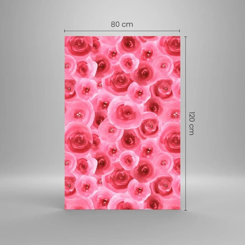 Quadro su vetro - Rose in alto e in basso - 80x120 cm