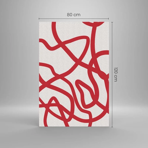 Quadro su vetro - Rosso su bianco - 80x120 cm