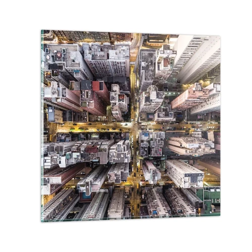 Quadro su vetro - Saluti da Hong Kong - 40x40 cm