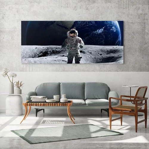 Quadro su vetro - Saluti dalla luna - 100x40 cm