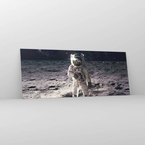 Quadro su vetro - Saluti dalla luna - 100x40 cm