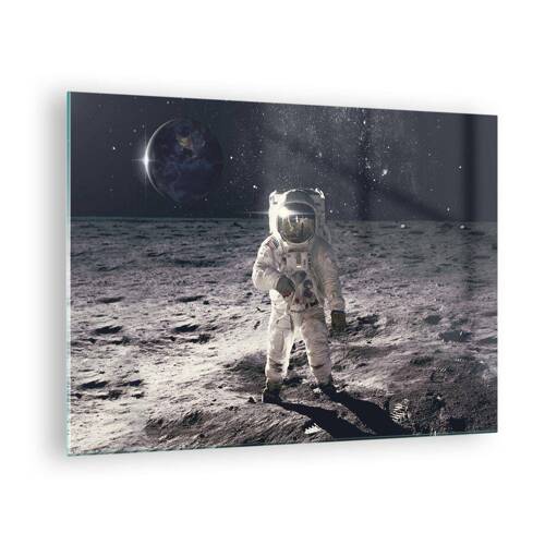 Quadro su vetro - Saluti dalla luna - 70x50 cm