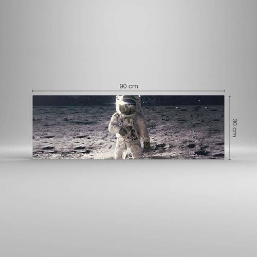 Quadro su vetro - Saluti dalla luna - 90x30 cm