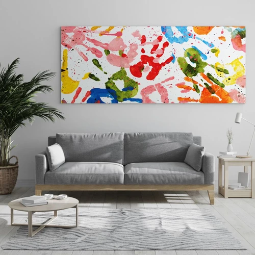 Quadro su vetro - Segui le tracce - 100x40 cm