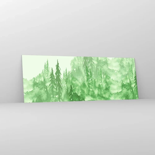 Quadro su vetro - Sfocato da una nebbia verde - 140x50 cm