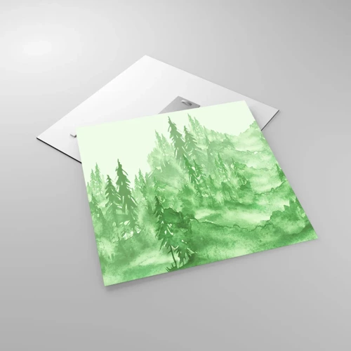 Quadro su vetro - Sfocato da una nebbia verde - 50x50 cm