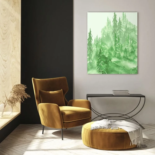 Quadro su vetro - Sfocato da una nebbia verde - 50x70 cm