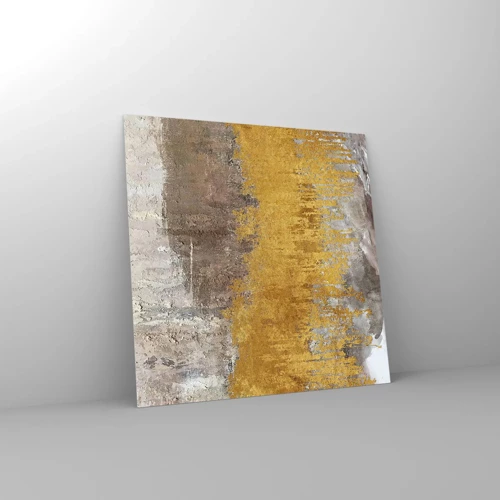 Quadro su vetro - Soffio dorato - 60x60 cm