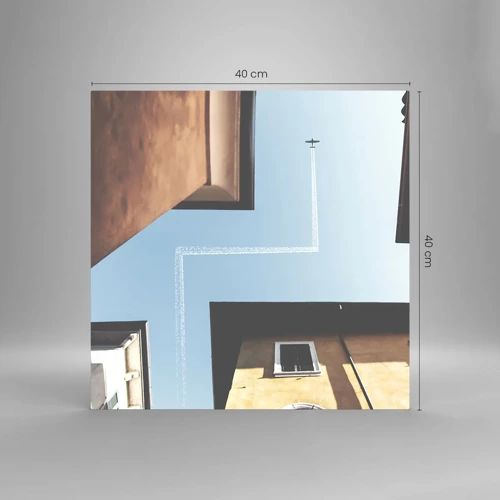 Quadro su vetro - Sopra il labirinto urbano - 40x40 cm