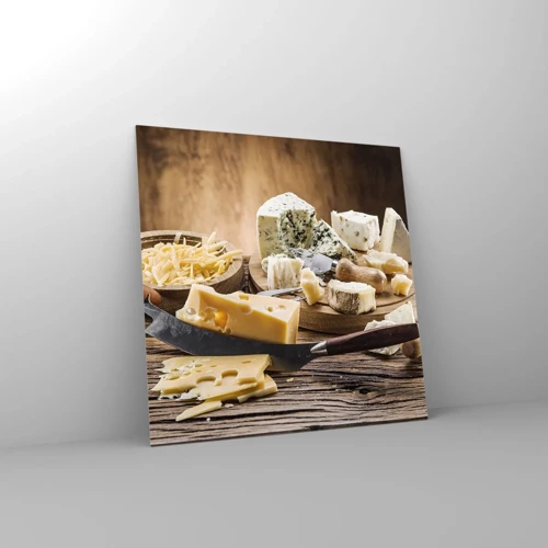 Quadro su vetro - Sorridi al formaggio - 30x30 cm