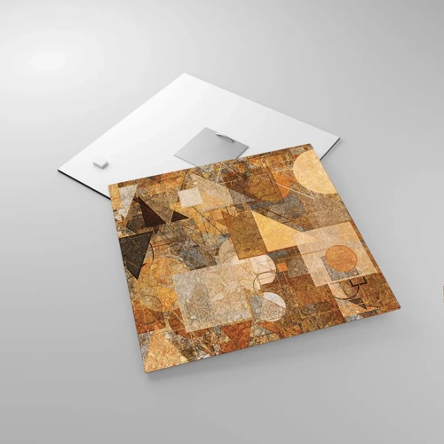 Quadro su vetro - Studio cubista in marrone - 30x30 cm