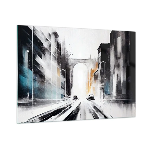 Quadro su vetro - Studio di città: architettura e movimento - 100x70 cm